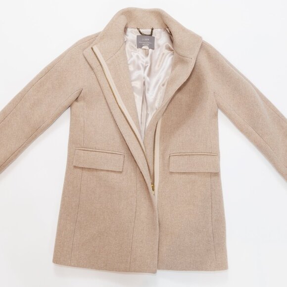 J. Crew by Nello Gori Stadium Cloth Coat Women's Size 4 Camel - Picture 2 of 14